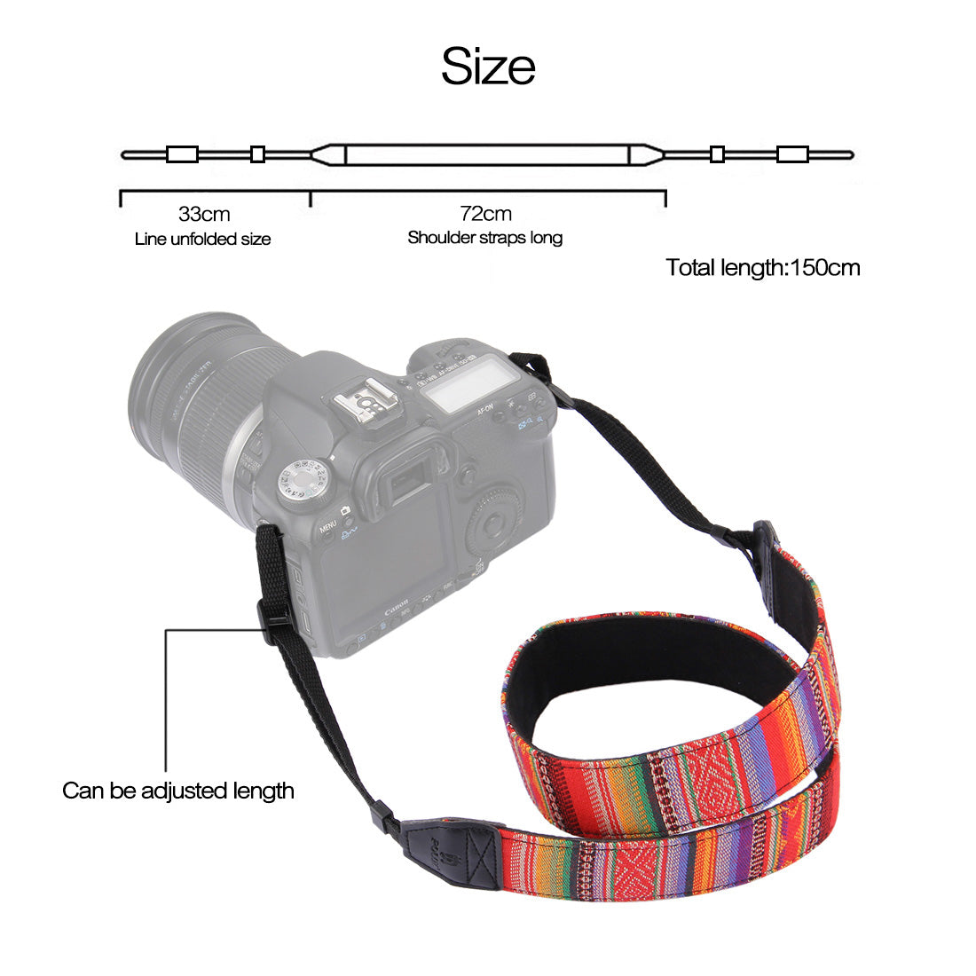 Puluz PU6004 Folk-custom Series Stripes Pattern Shoulder Neck Strap Camera Strap