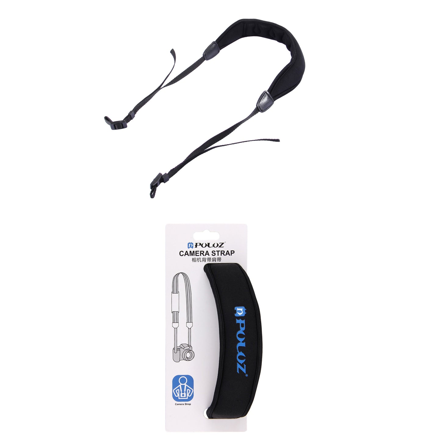 Puluz PU6003 Anti-Slip Soft Diving Pad Single Shoulder Camera Strap for SLR / DSLR Cameras - Black