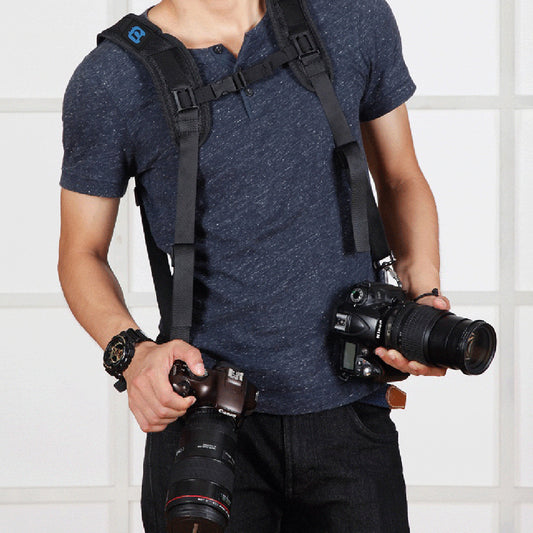 Puluz PU6002 Quick Release Double Shoulder Harness Soft Pad Decompression Foam Shoulder Strap for DSLR Cameras