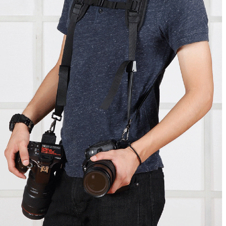 Puluz PU6002 Quick Release Double Shoulder Harness Soft Pad Decompression Foam Shoulder Strap for DSLR Cameras