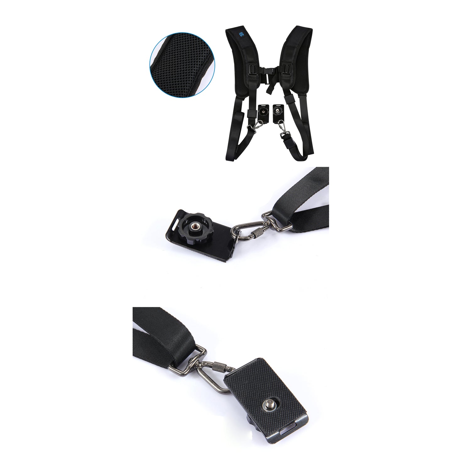 Puluz PU6002 Quick Release Double Shoulder Harness Soft Pad Decompression Foam Shoulder Strap for DSLR Cameras