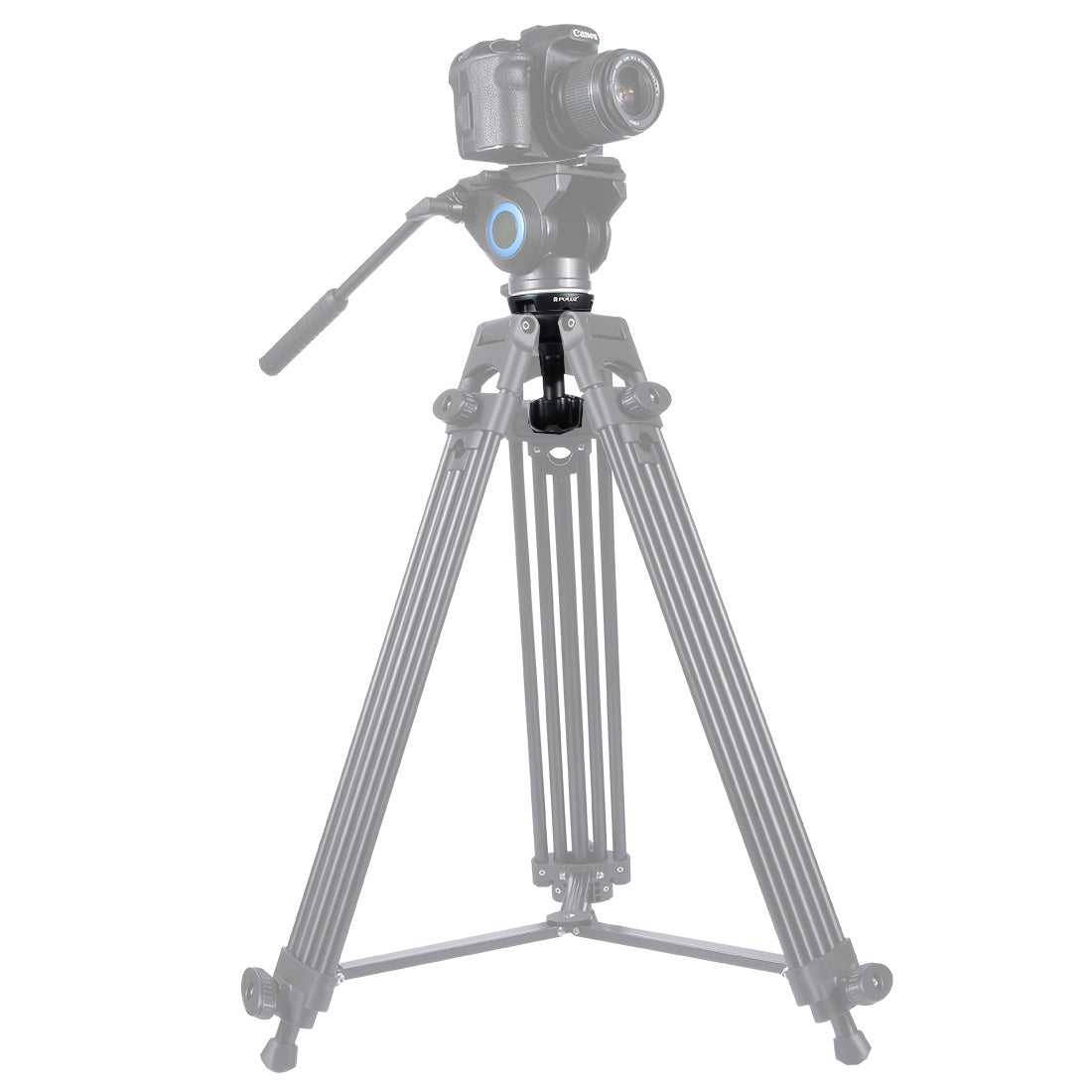 Puluz PU3503 75mm Half Ball Flat to Bowl Adapter for Fluid Head Tripod DSLR Rig Camera - Black