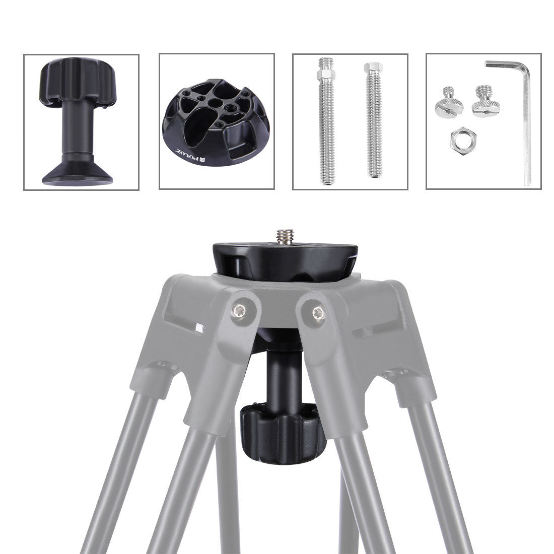 Puluz PU3503 75mm Half Ball Flat to Bowl Adapter for Fluid Head Tripod DSLR Rig Camera - Black