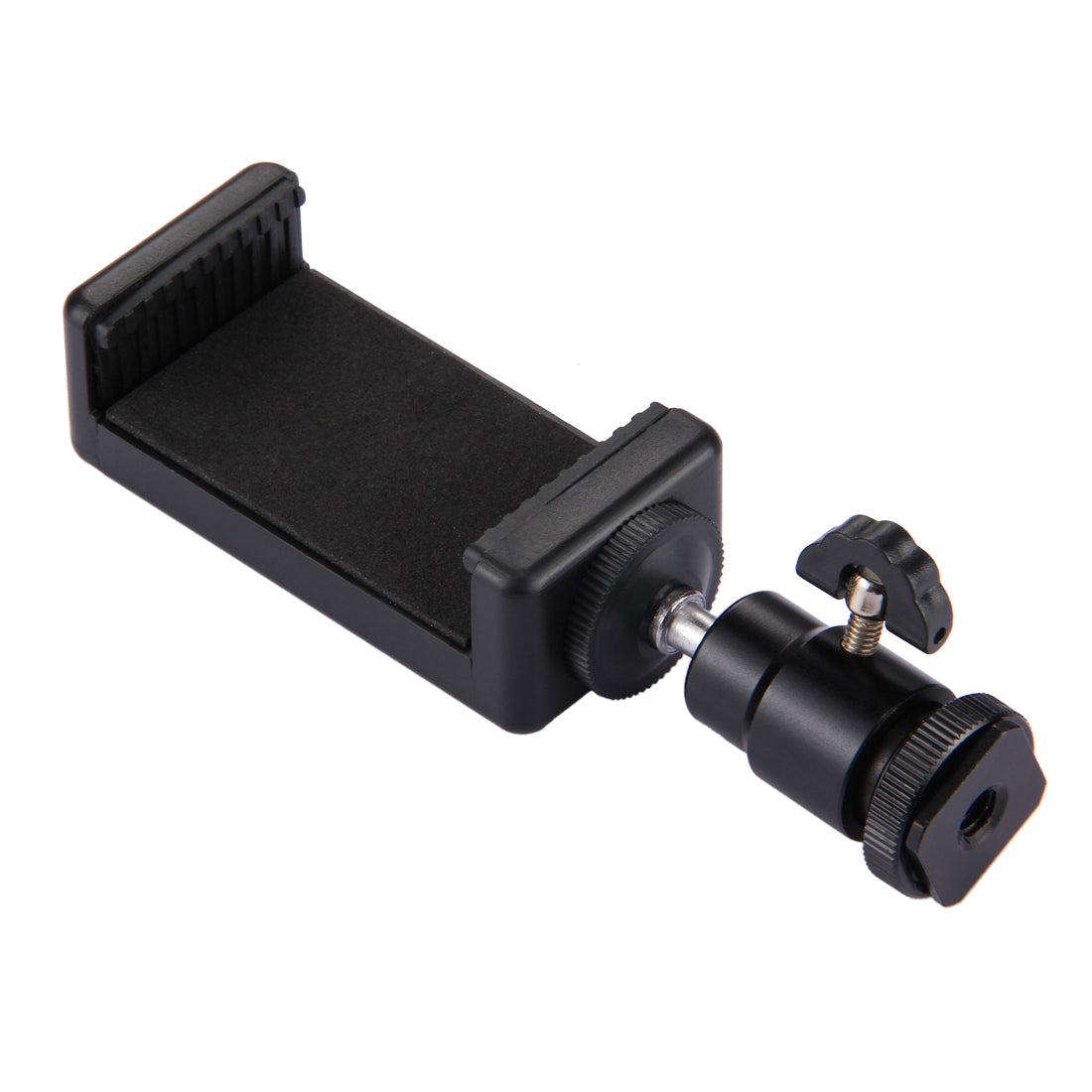 PULUZ PU214 1/4 inch Hot Shoe Tripod Head + Tripod Stand Clamp for Smartphones, Clamp Width: 6-7.6cm