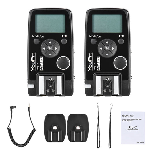 Wireless Flash Trigg with E3 2.5mm PC Sync &amp; Shutter Cable for Nikon D810 D800 D700 D500 D5 D4 D300 D300S D3 D3s Camera