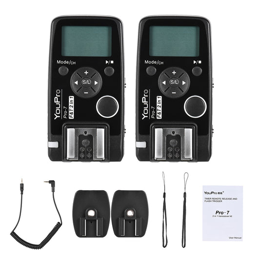 Wireless Flash Trigg with E3 2.5mm PC Sync &amp; Shutter Cable for Canon Camera