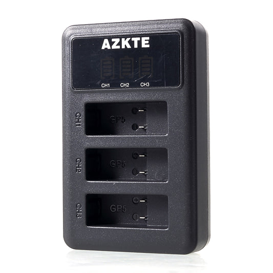 AT850 [LCD Display] 3-slot Battery Charger for GoPro Hero 5 6 7