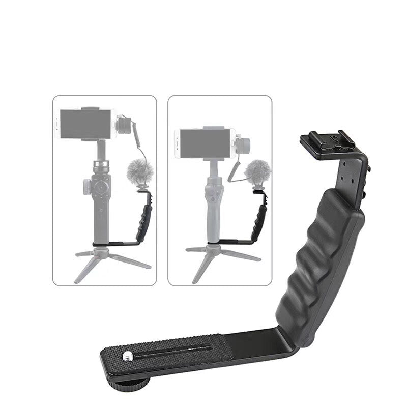 LDX Handheld Gimbal Extending External L-Bracket Mount Holder for DJI OSMO Mobile 2 / Zhiyun Smooth 4