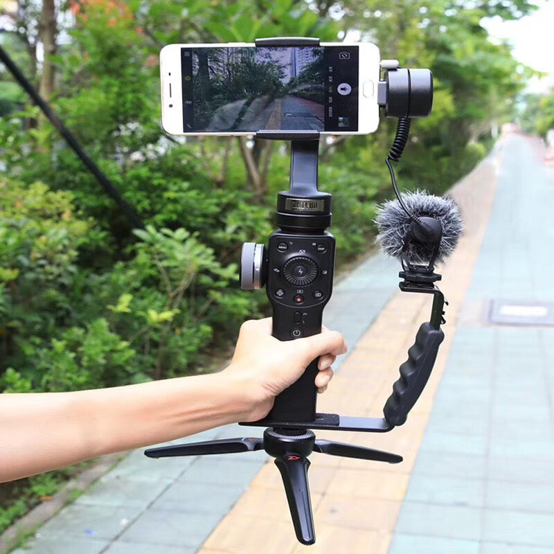 LDX Handheld Gimbal Extending External L-Bracket Mount Holder for DJI OSMO Mobile 2 / Zhiyun Smooth 4
