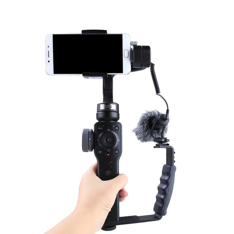 LDX Handheld Gimbal Extending External L-Bracket Mount Holder for DJI OSMO Mobile 2 / Zhiyun Smooth 4