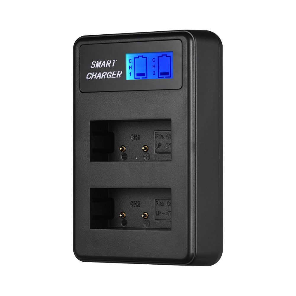 LCD Display 2-Channel LP-E17 Battery USB Charger for Canon EOS M3 M5, EOS 750D 760D etc