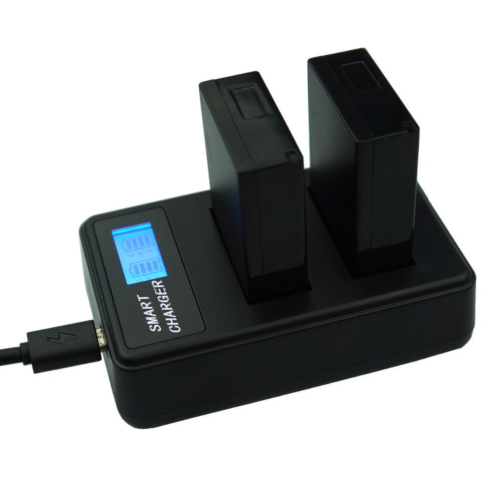 LCD Display 2-Channel LP-E17 Battery USB Charger for Canon EOS M3 M5, EOS 750D 760D etc