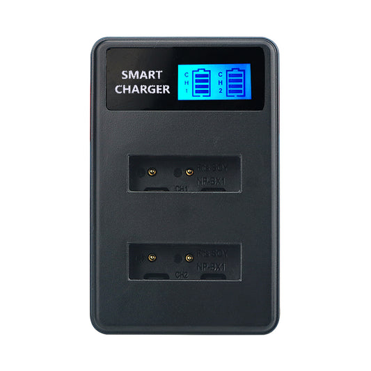 LCD Display 2-Channel NP-BX1 USB Battery Charger for Sony HX50 HX300 WX300 HX400 H400 etc