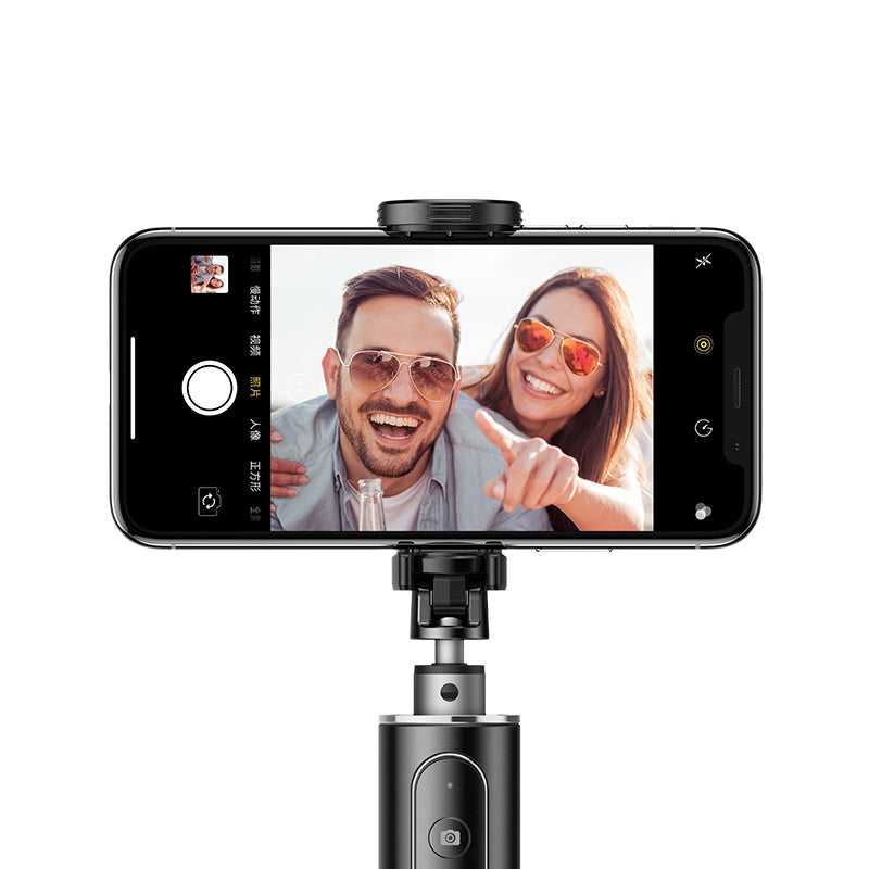 Aluminum Alloy Foldable Bluetooth Control Selfie Stick with Tripod - Silver