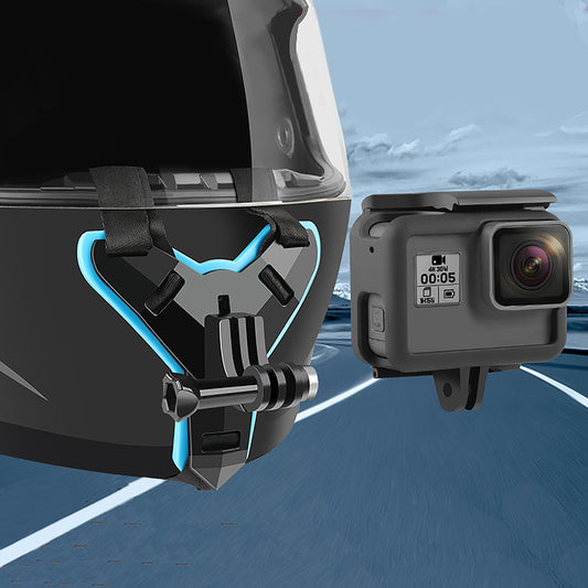 XTGP523 Integrated Motorcycle Helmet Strap Chin Mount Holder for GoPro Hero7 6 5 XiaoYi Action Camera Accessories
