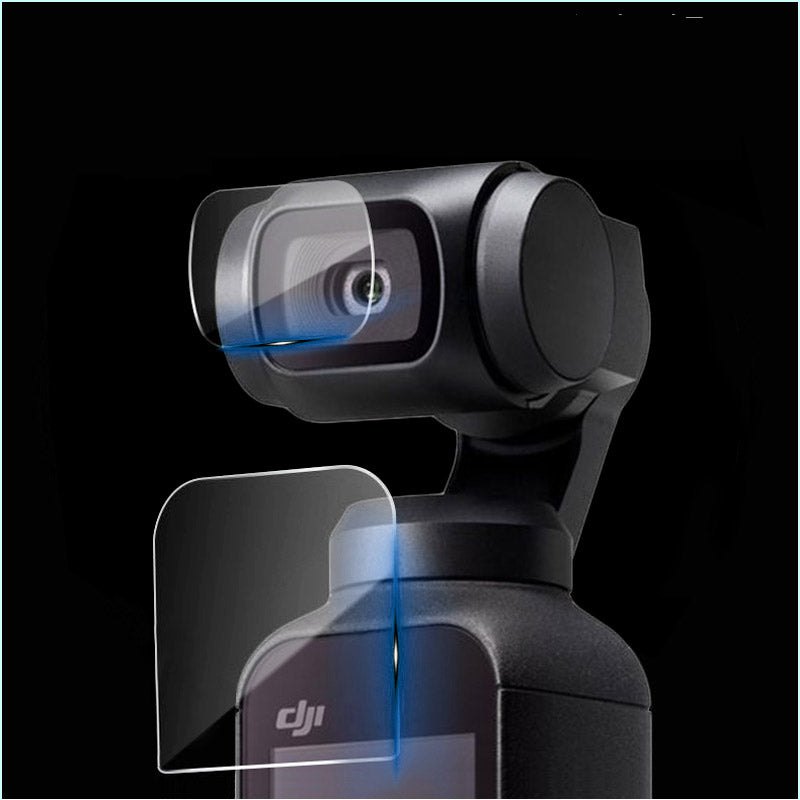 [2pcs+2pcs] DX-60 HD Tempered Glass Lens Protector + Screen Protective Film for DJI OSMO Pocket Camera