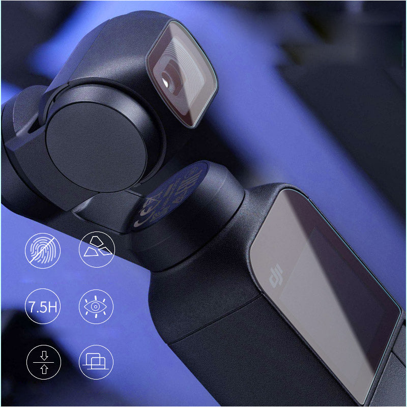 [2pcs+2pcs] DX-60 HD Tempered Glass Lens Protector + Screen Protective Film for DJI OSMO Pocket Camera