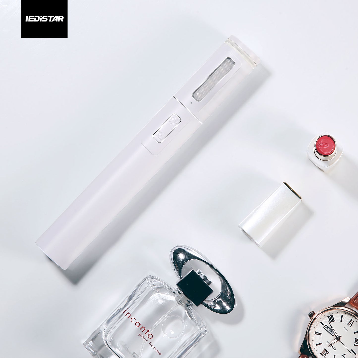 DX-50 Wireless Bluetooth Foldable Selfie Stick Mobile Phone Fill Light Lighting Function Selfie Stick Self-Timer Live Video - White