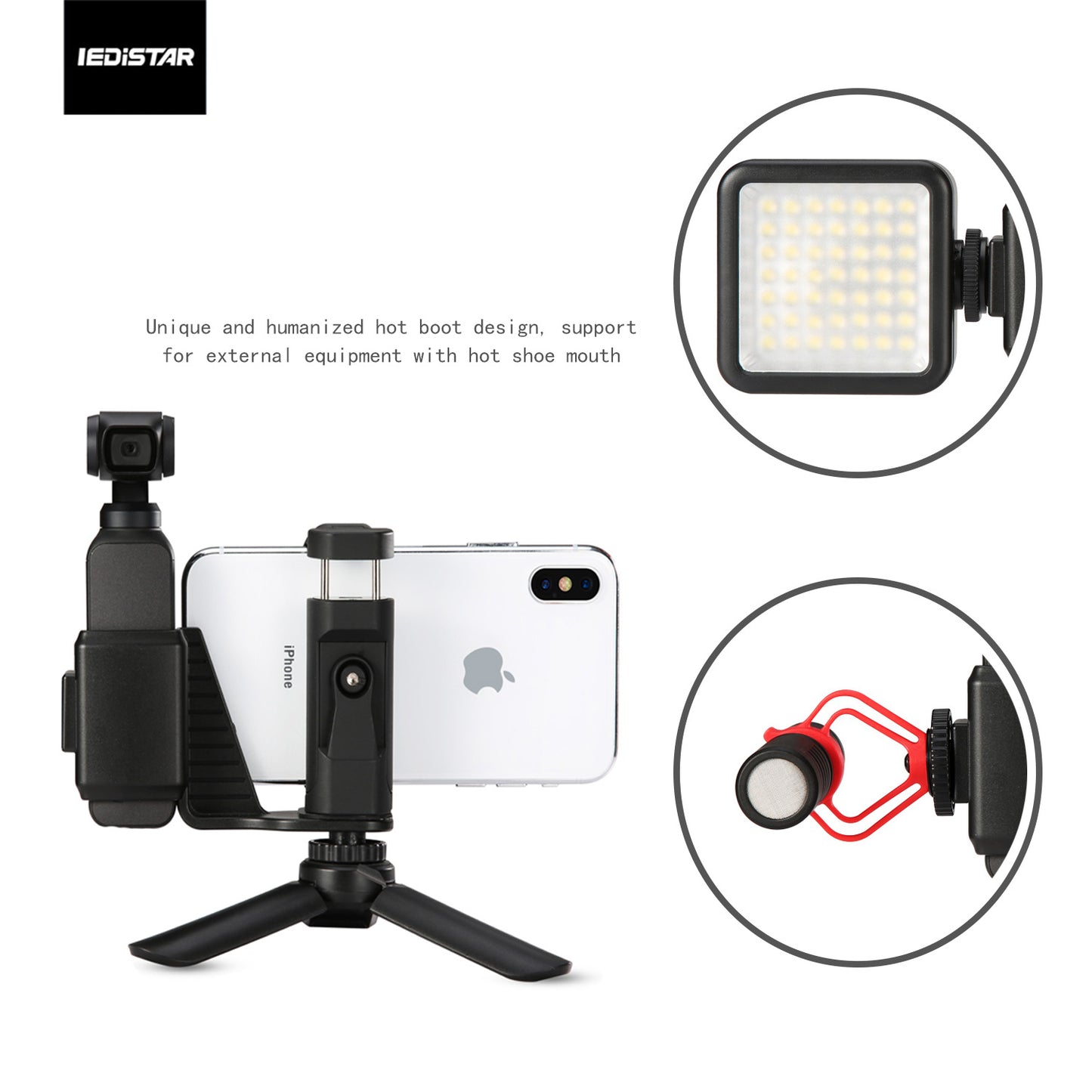 Aluminum Extened Tripod Rod for DX-90 DJI Osmo Pocket Handheld Phone Holder Selfie Stick