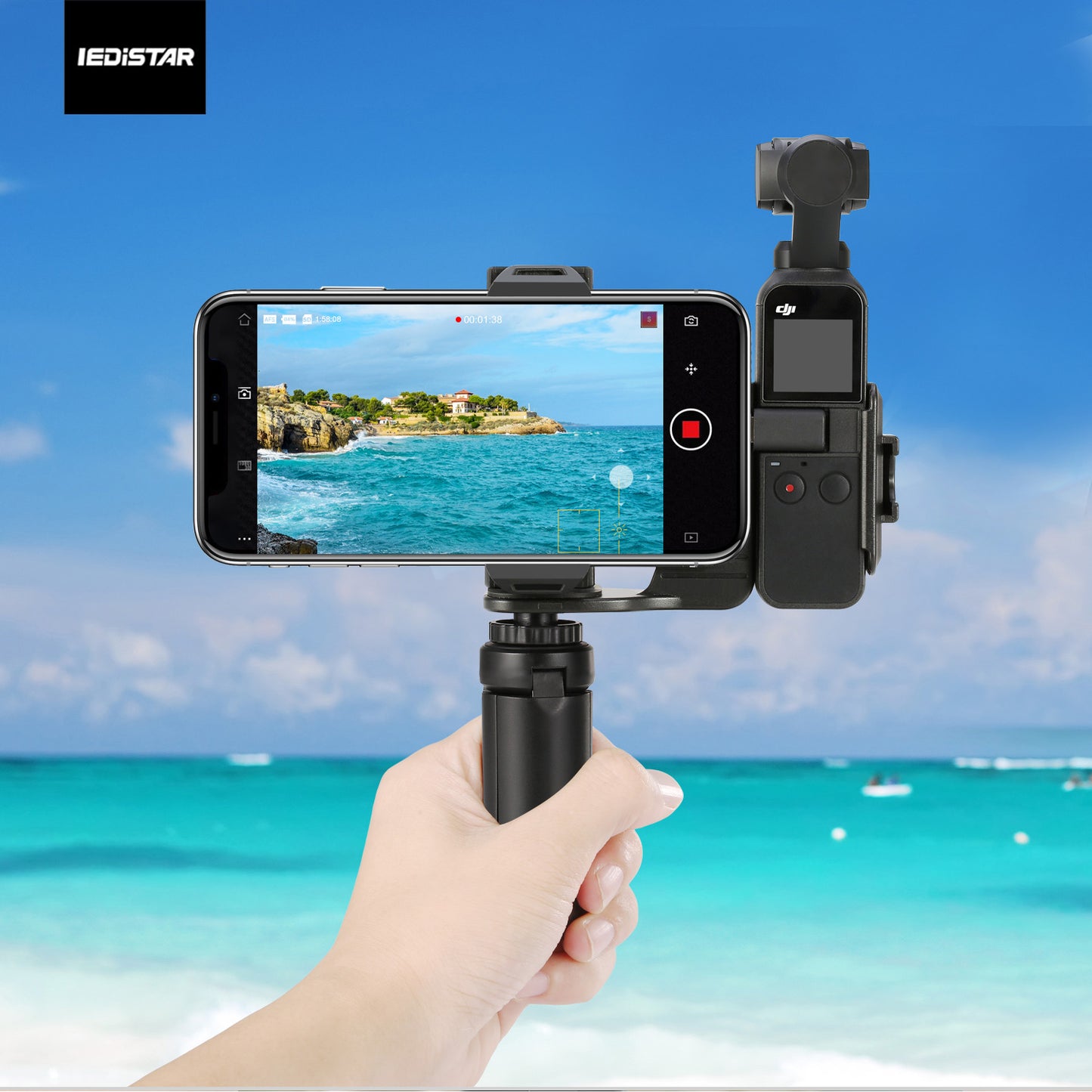 Aluminum Extened Tripod Rod for DX-90 DJI Osmo Pocket Handheld Phone Holder Selfie Stick