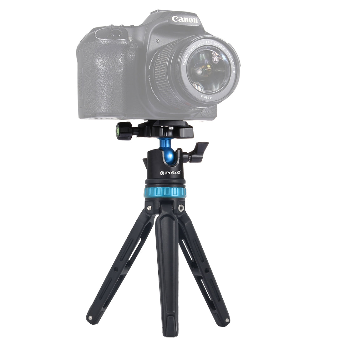 PULUZ Mini Adjustable Metal Desktop Tripod Mount with 360 Degree Ball Head for DSLR &amp; Digital Cameras - Blue