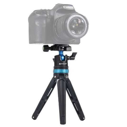 PULUZ Mini Adjustable Metal Desktop Tripod Mount with 360 Degree Ball Head for DSLR &amp; Digital Cameras - Blue