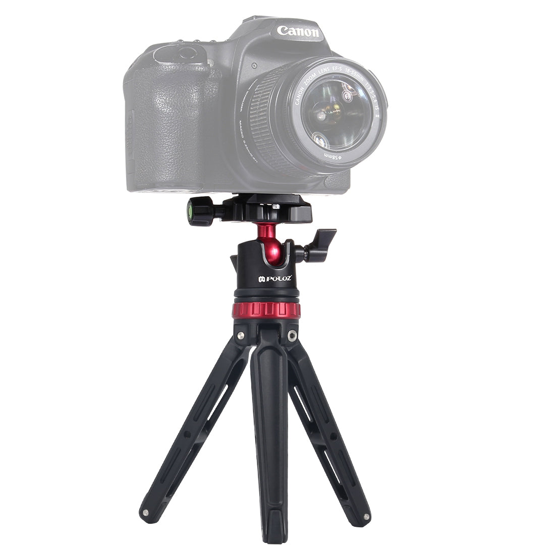PULUZ Mini Adjustable Metal Desktop Tripod Mount with 360 Degree Ball Head for DSLR &amp; Digital Cameras - Red