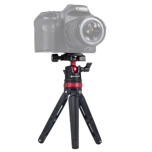 PULUZ Mini Adjustable Metal Desktop Tripod Mount with 360 Degree Ball Head for DSLR &amp; Digital Cameras - Red