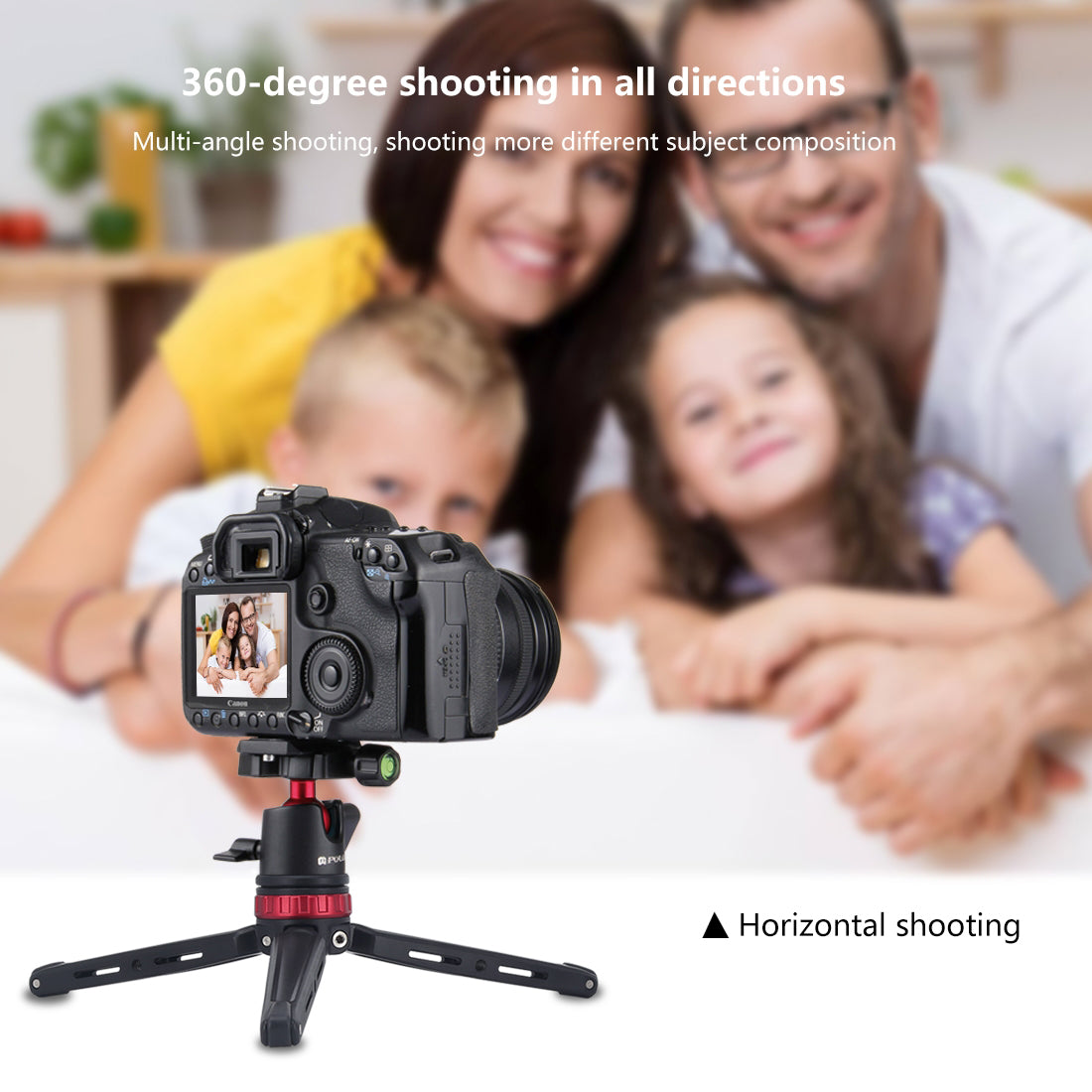 PULUZ Mini Adjustable Metal Desktop Tripod Mount with 360 Degree Ball Head for DSLR &amp; Digital Cameras - Red