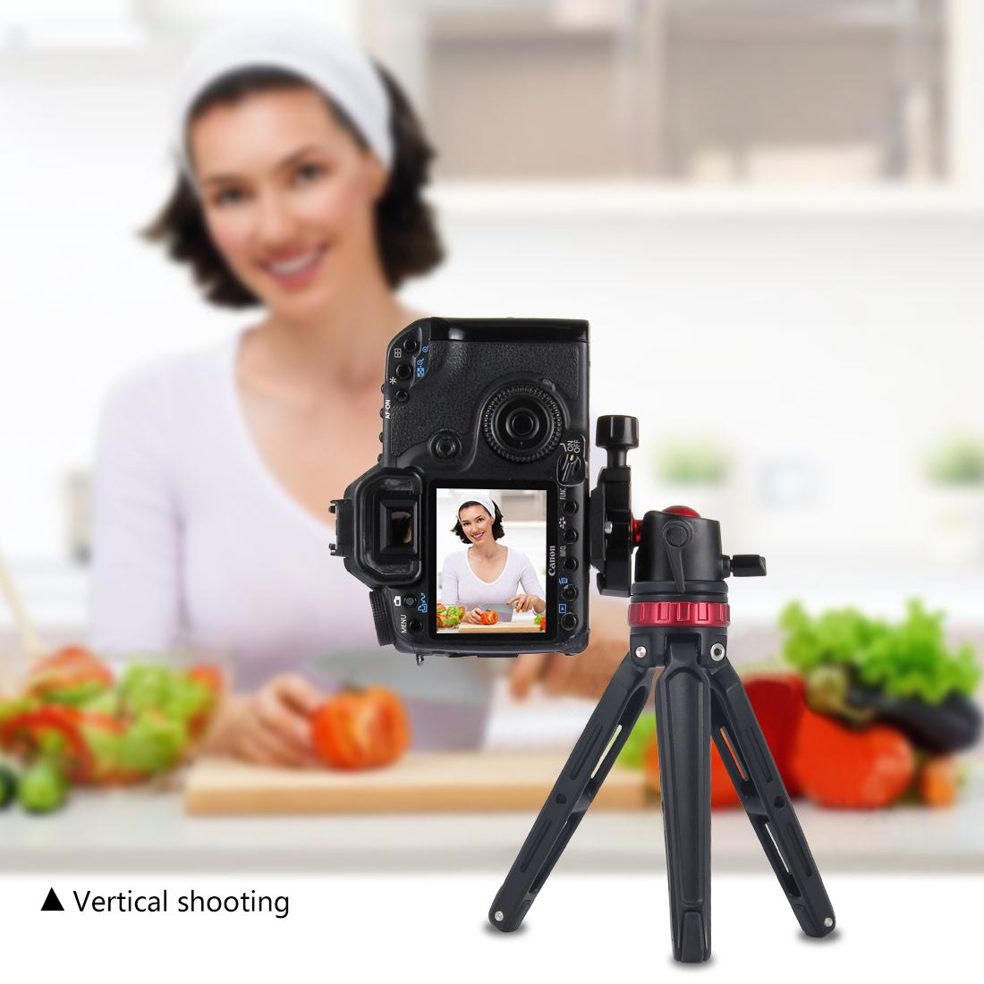PULUZ Mini Adjustable Metal Desktop Tripod Mount with 360 Degree Ball Head for DSLR &amp; Digital Cameras - Red