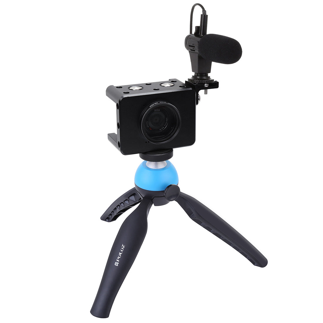 PULUZ Housing Shell CNC Aluminum Alloy Protective Cage with 37mm UV Lens &amp; Cold-shoe Base Mount &amp; Screw &amp; Tripod Adapter for Sony RX0 II