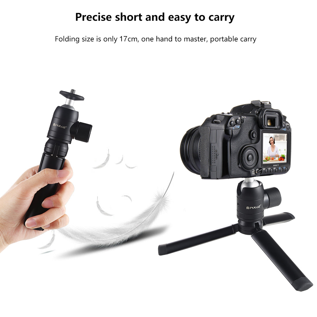 PULUZ PKT44 Mini Pocket Metal Desktop Tripod Mount with 1/4 inch Screw for DSLR &amp; Digital Cameras