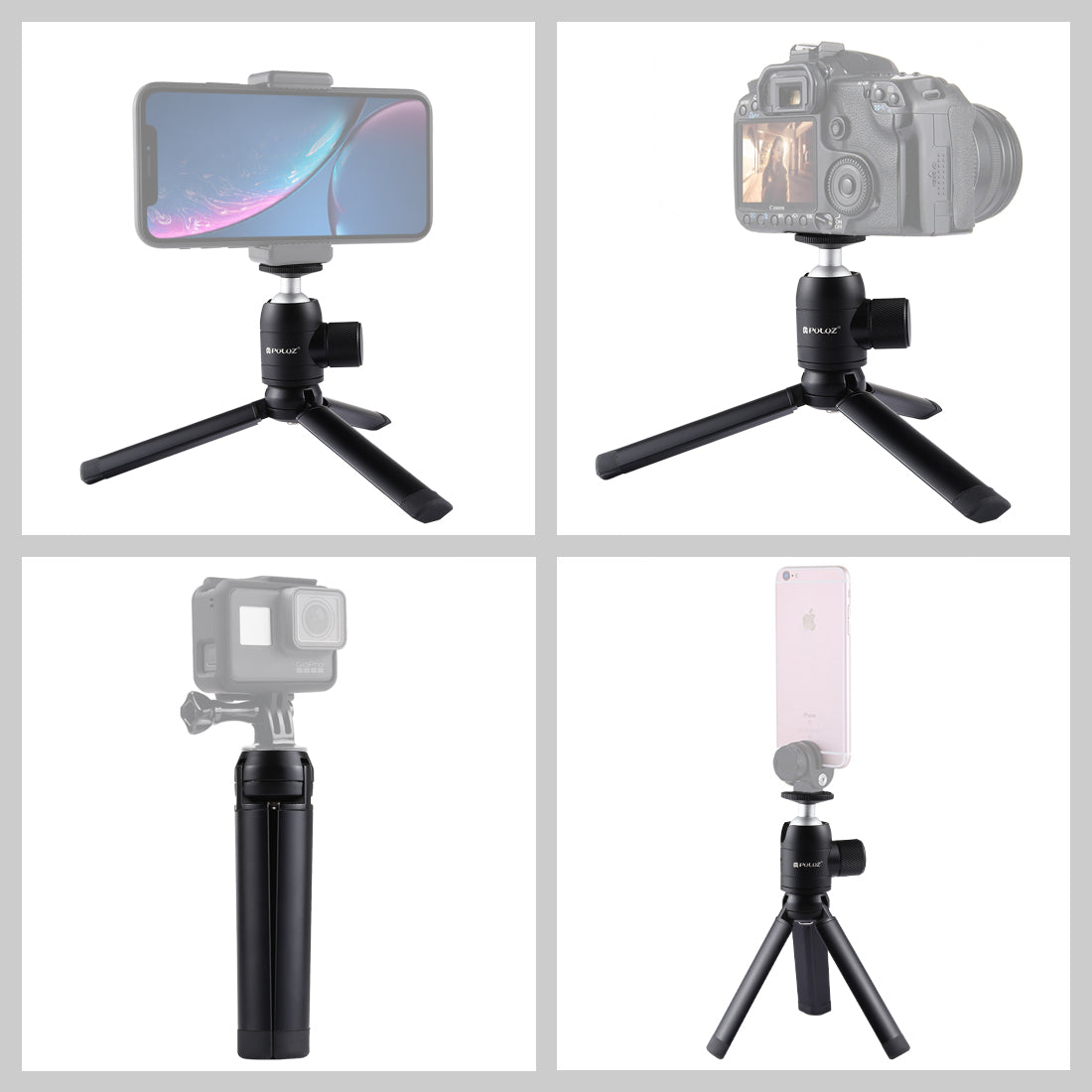 PULUZ PKT44 Mini Pocket Metal Desktop Tripod Mount with 1/4 inch Screw for DSLR &amp; Digital Cameras