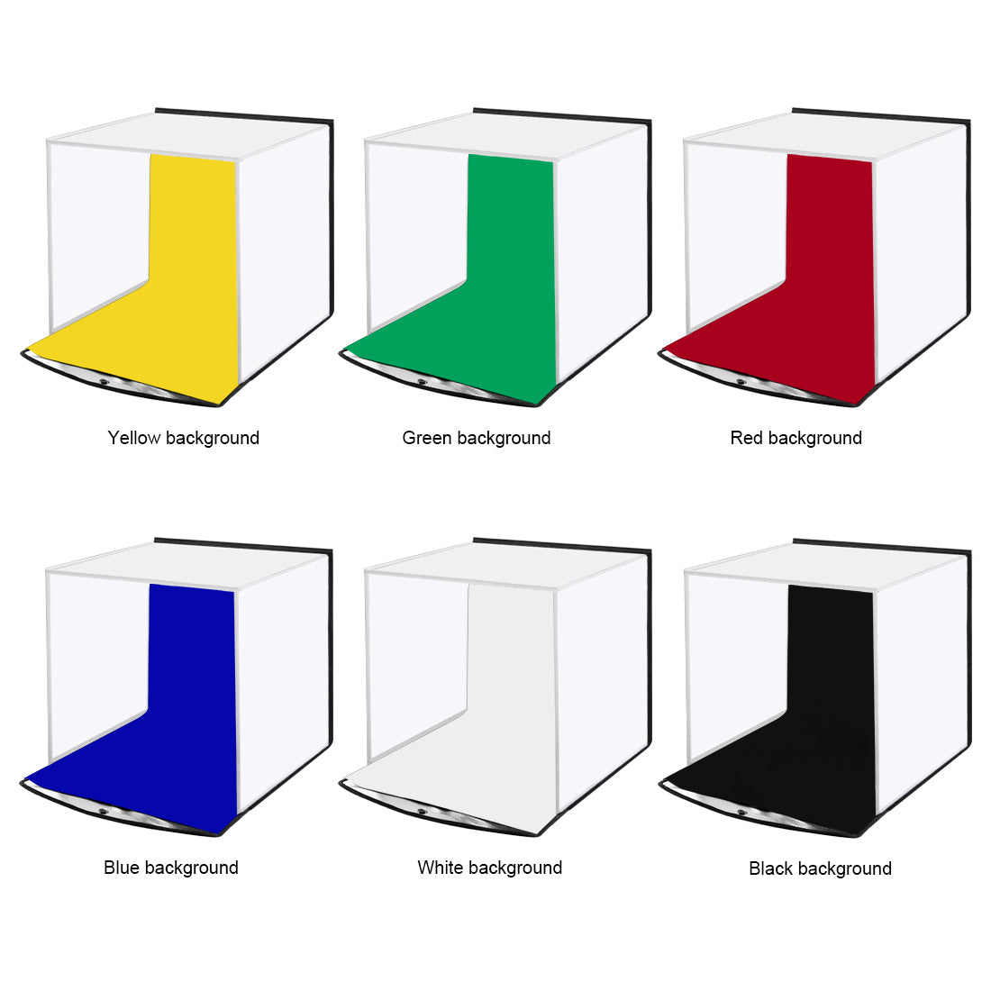 PULUZ 30cm Photo Softbox Portable Folding Studio Shooting Tent Box + 4.6 inch Ring LED Light Kits with 6 Colors Backdrops (Red, Green, Yellow, Blue, White, Black)