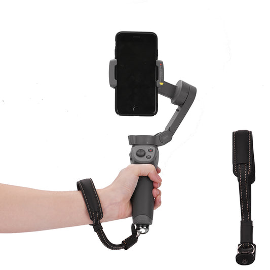 PU Leather Hand Strap Safety Lanyard for DJI OSMO Mobile 2/3 - Black