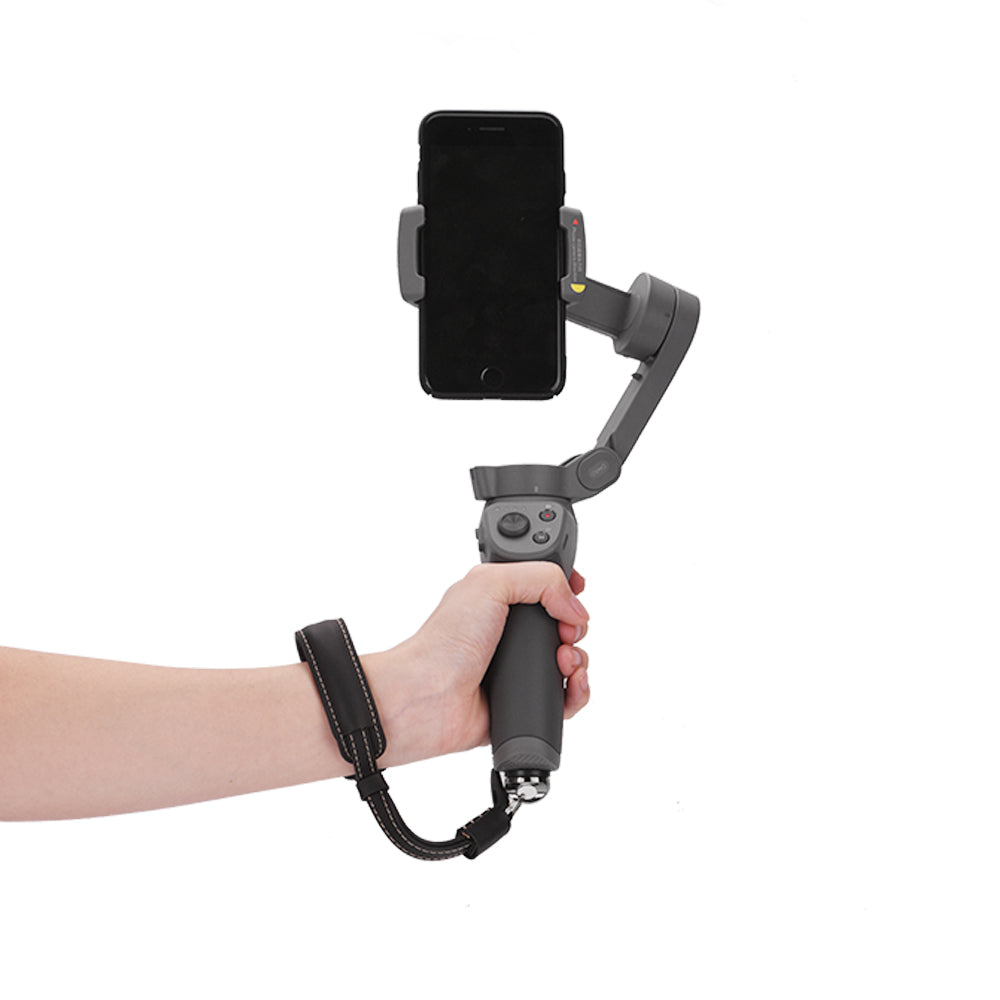 PU Leather Hand Strap Safety Lanyard for DJI OSMO Mobile 2/3 - Black