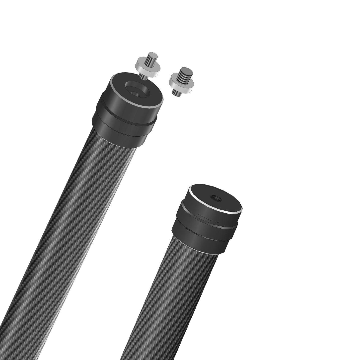 Carbon Fiber Extension Stick Rod Bar for DJI Osmo Mobile 3/2/Feiyu Vimble 2 Smooth 4 - Black