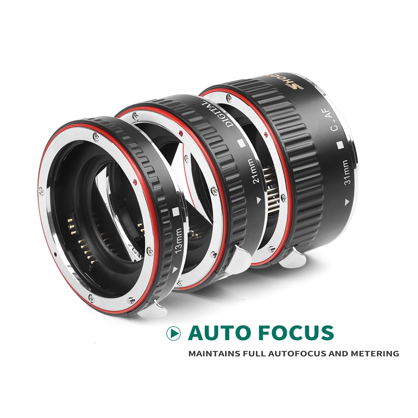 Shoot XT-364 Auto Focus Macro Extension Tube Ring for Canon EOS EF EF-S Lens 4000D 2000D 1200D 1100D 700D 450D 400D 200D 70D 5D T5 T6i