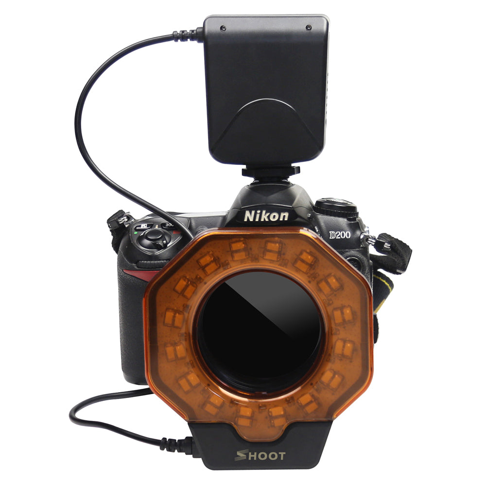 Shoot SL-103C Macro LED Ring Flash Light for Nikon D5300 D5100 D3400 D3100 D7200 Canon 1300D 6D Olympus e420 Pentax K5 K50 DSLR Camera