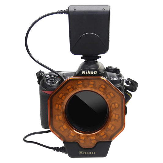 Shoot SL-103C Macro LED Ring Flash Light for Nikon D5300 D5100 D3400 D3100 D7200 Canon 1300D 6D Olympus e420 Pentax K5 K50 DSLR Camera