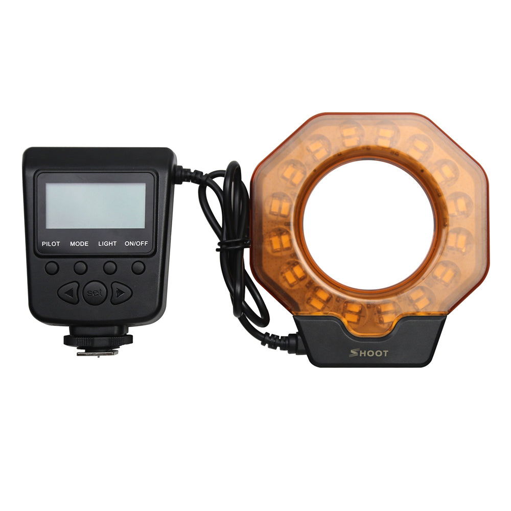 Shoot SL-103C Macro LED Ring Flash Light for Nikon D5300 D5100 D3400 D3100 D7200 Canon 1300D 6D Olympus e420 Pentax K5 K50 DSLR Camera