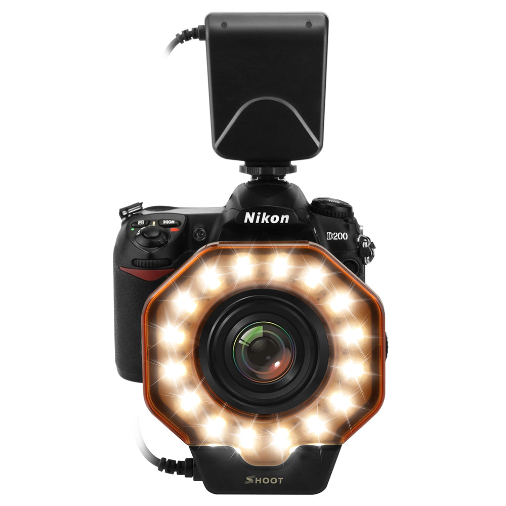 Shoot SL-103C Macro LED Ring Flash Light for Nikon D5300 D5100 D3400 D3100 D7200 Canon 1300D 6D Olympus e420 Pentax K5 K50 DSLR Camera