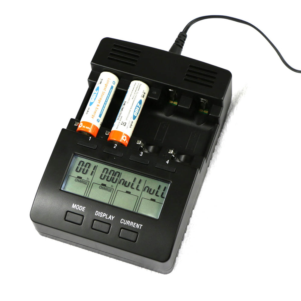 FT2000 LCD 4CH Intelligent Battery Charger for AA / AAA NIMH NICD Rechargeable Battery