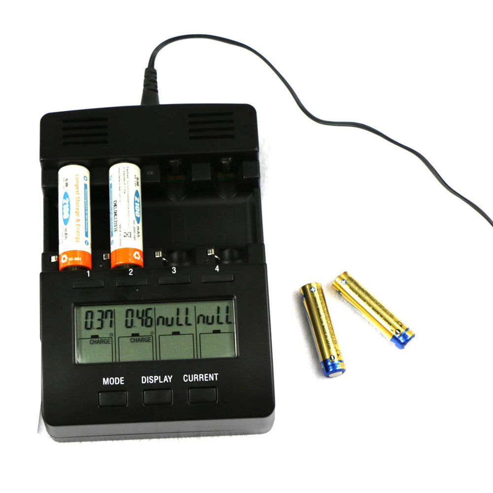 FT2000 LCD 4CH Intelligent Battery Charger for AA / AAA NIMH NICD Rechargeable Battery