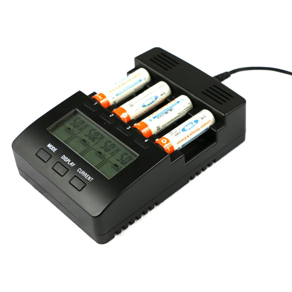 FT2000 LCD 4CH Intelligent Battery Charger for AA / AAA NIMH NICD Rechargeable Battery