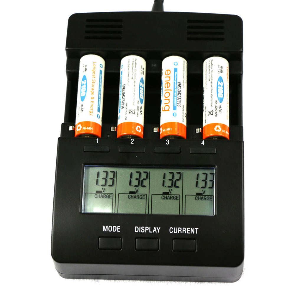 FT2000 LCD 4CH Intelligent Battery Charger for AA / AAA NIMH NICD Rechargeable Battery