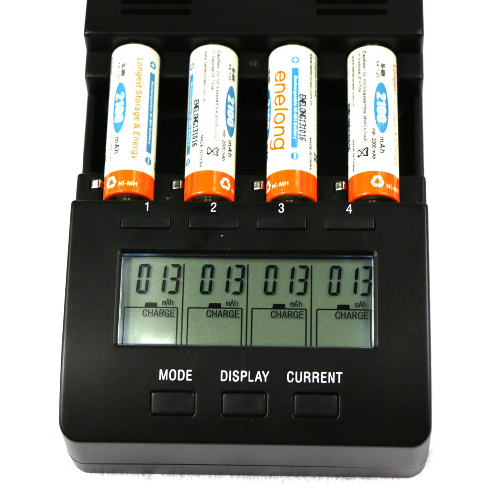 FT2000 LCD 4CH Intelligent Battery Charger for AA / AAA NIMH NICD Rechargeable Battery