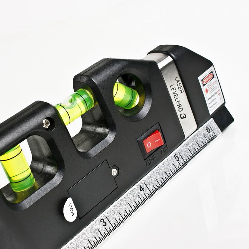 Laser Level Horizon Vertical Measure 8FT Aligner Standard and Metric Ruler