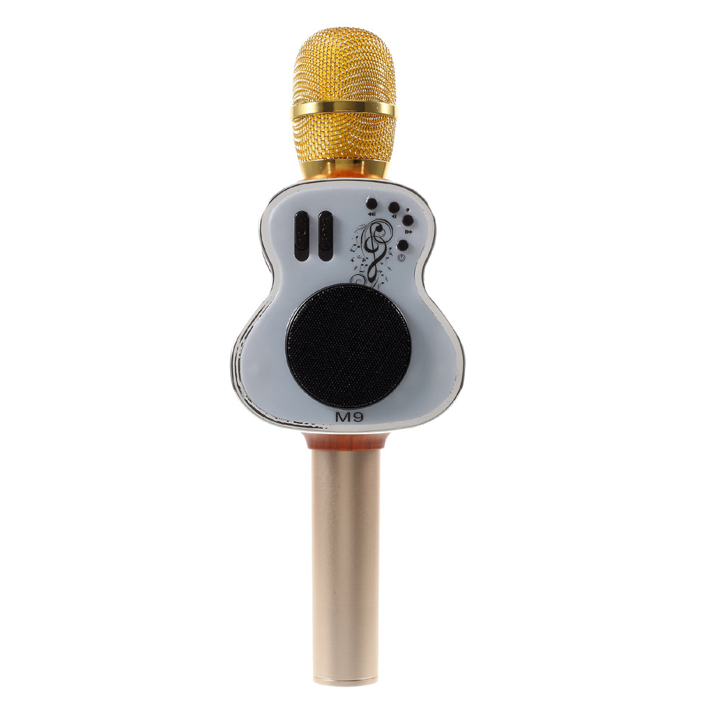 M9 Guitar Wireless Bluetooth Pocket Singing KTV Artifact Mobile Phone Microphone - Rose Gold Color