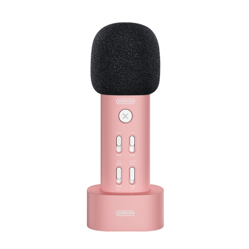 Joyroom JR-K2 Live Karaoke Microphone Built-in 1200mAh Battery for Singing Recorder - Pink